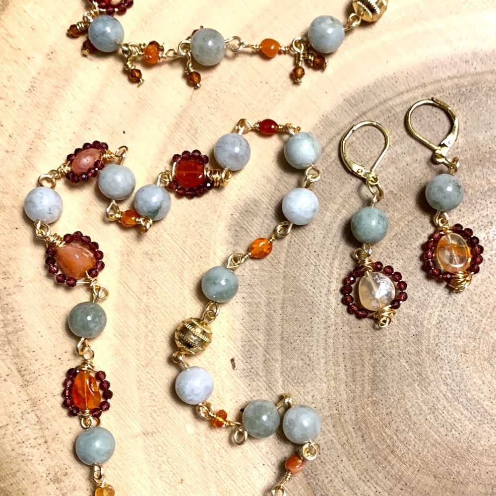 Handmade Jade and Opal Necklace